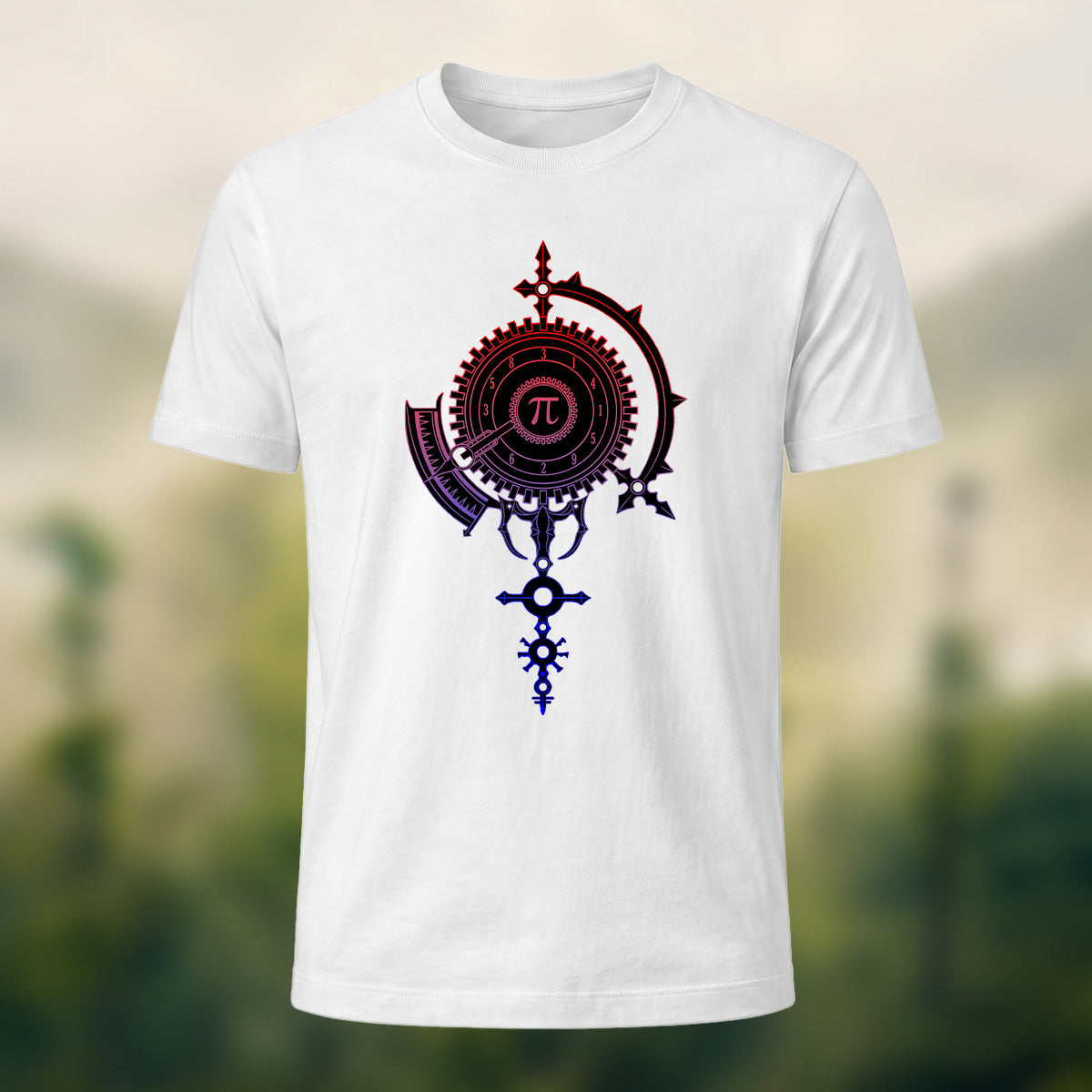 Intricate Vintage Pi Combed Cotton T-Shirt