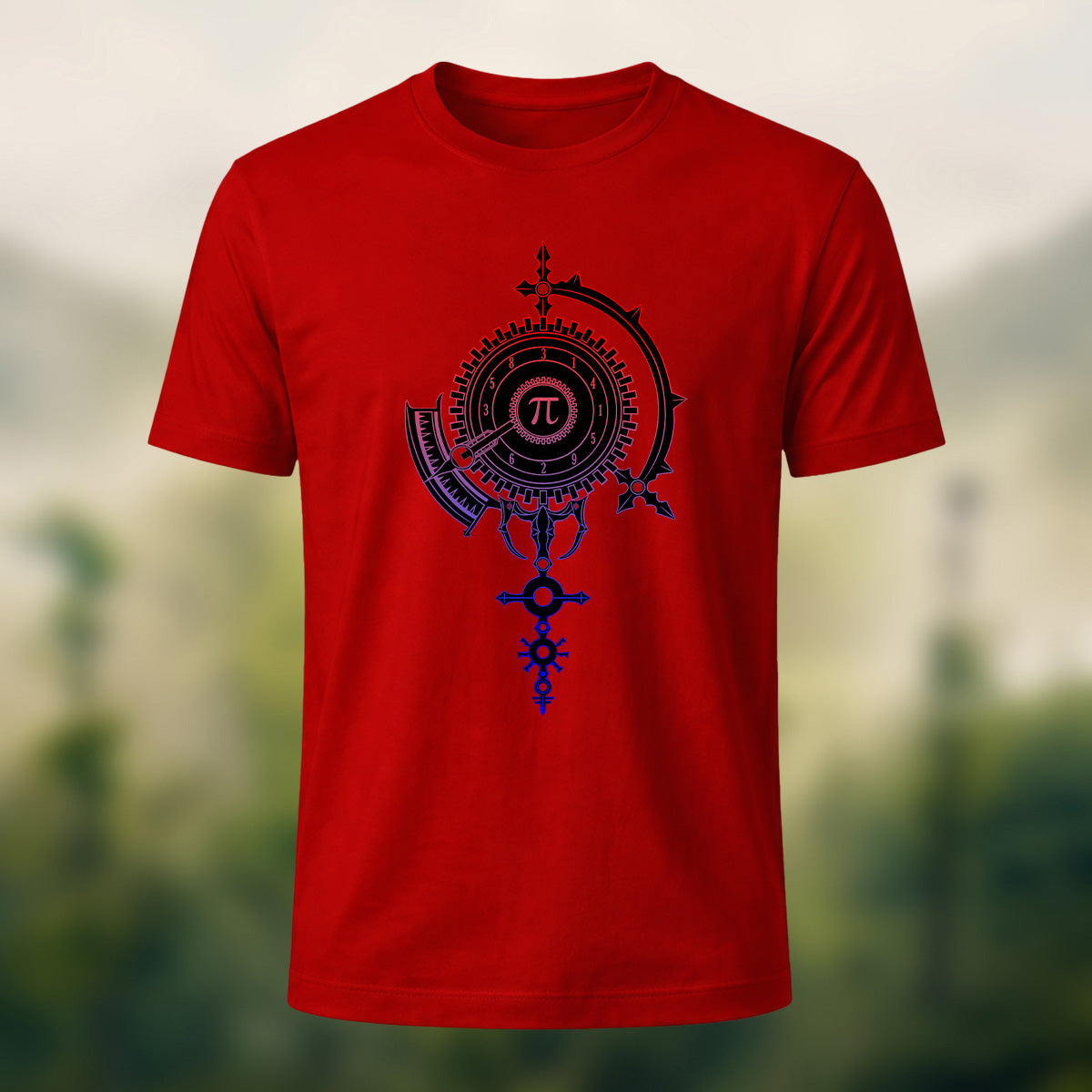 Intricate Vintage Pi Combed Cotton T-Shirt