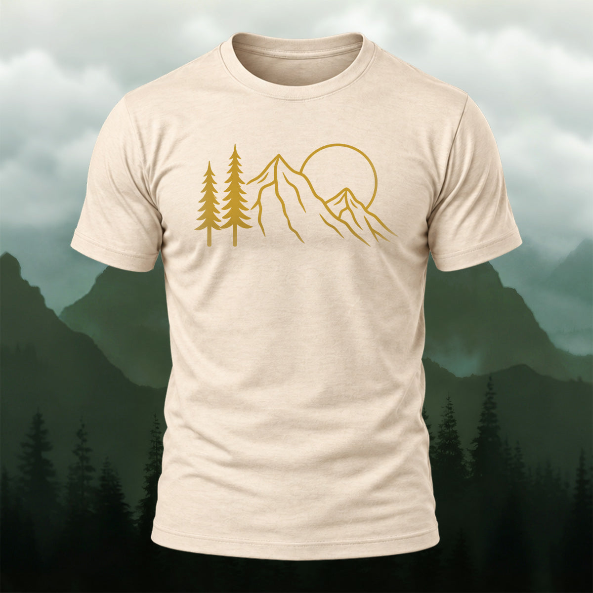 Vintage Wilderness Mountain Cotton T-Shirt