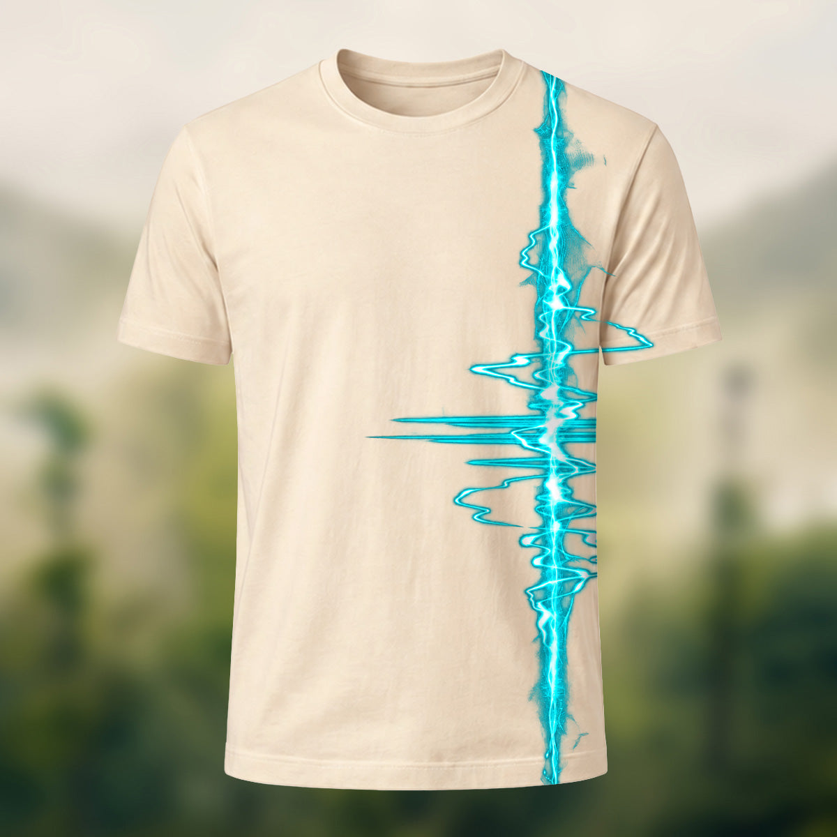 Modern Electric Lightning Combed Cotton T-Shirt