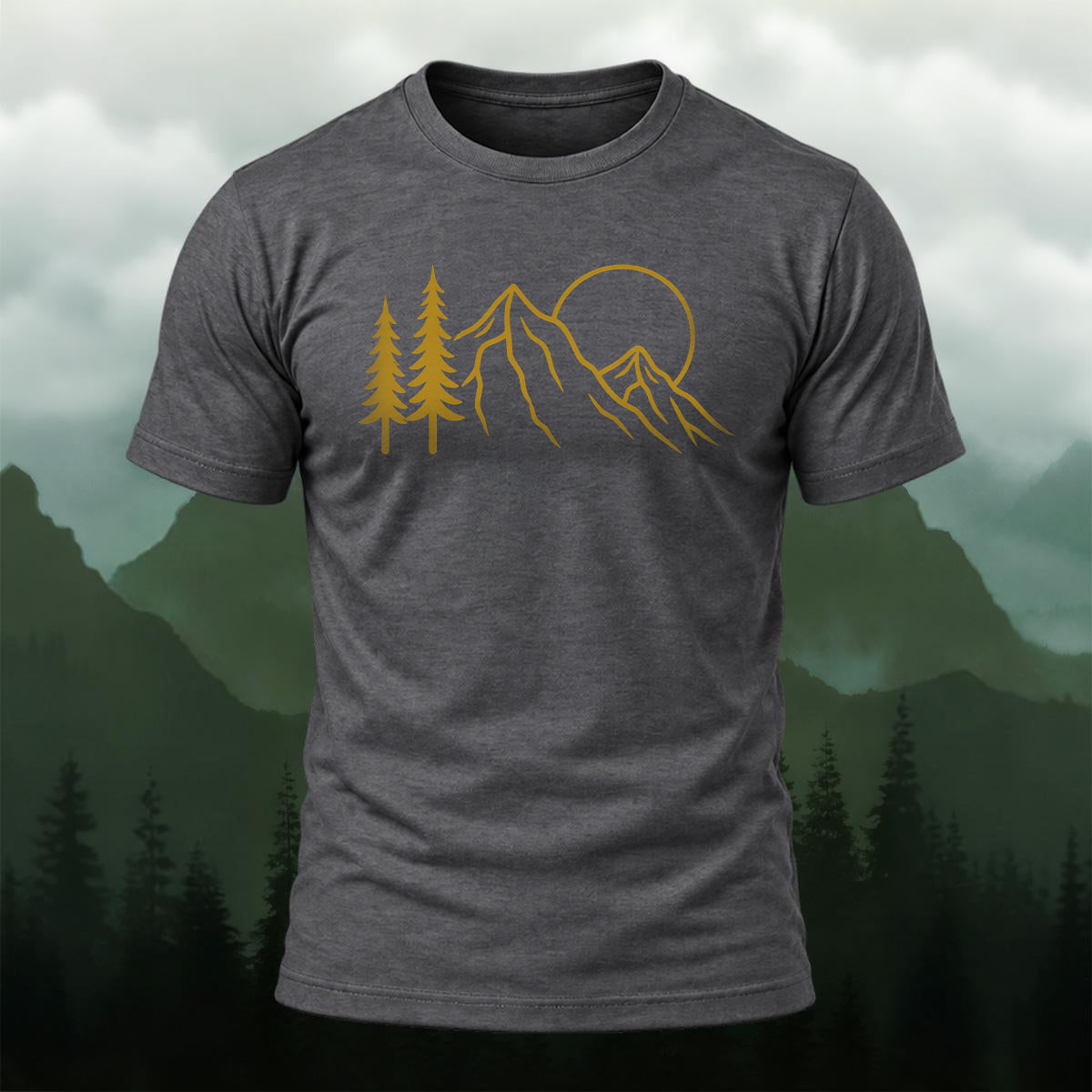 Vintage Wilderness Mountain Cotton T-Shirt