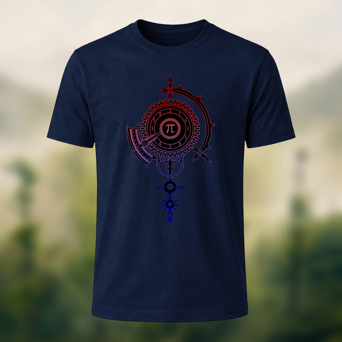Intricate Vintage Pi Combed Cotton T-Shirt