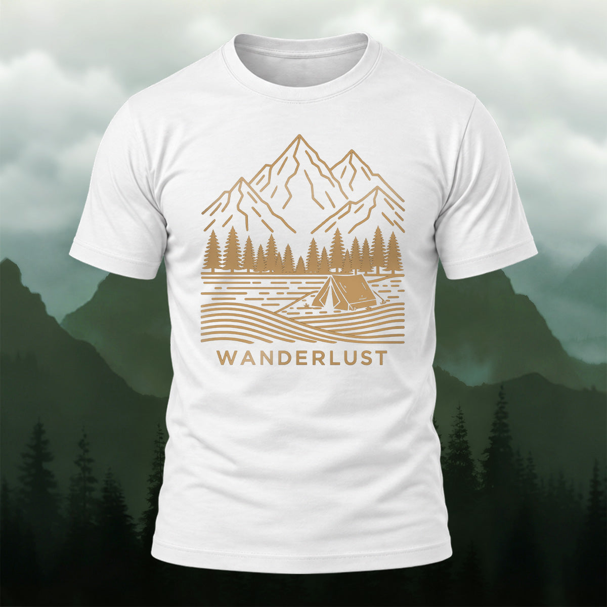 Classic Mountain Camping Soft Cotton T-Shirt