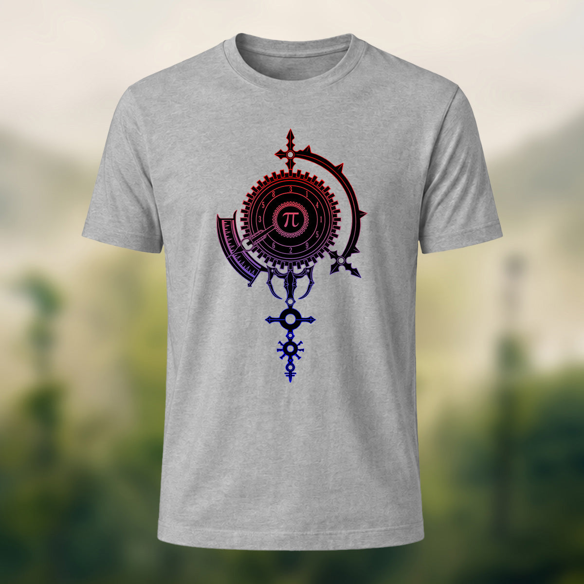 Intricate Vintage Pi Combed Cotton T-Shirt