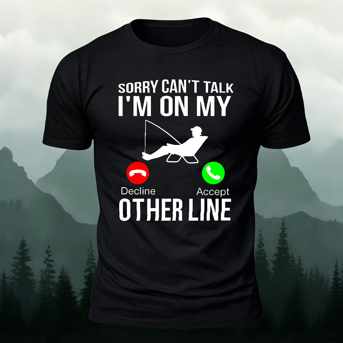 Obsessed with Fishing Pattern Skin-friendly T-shirt