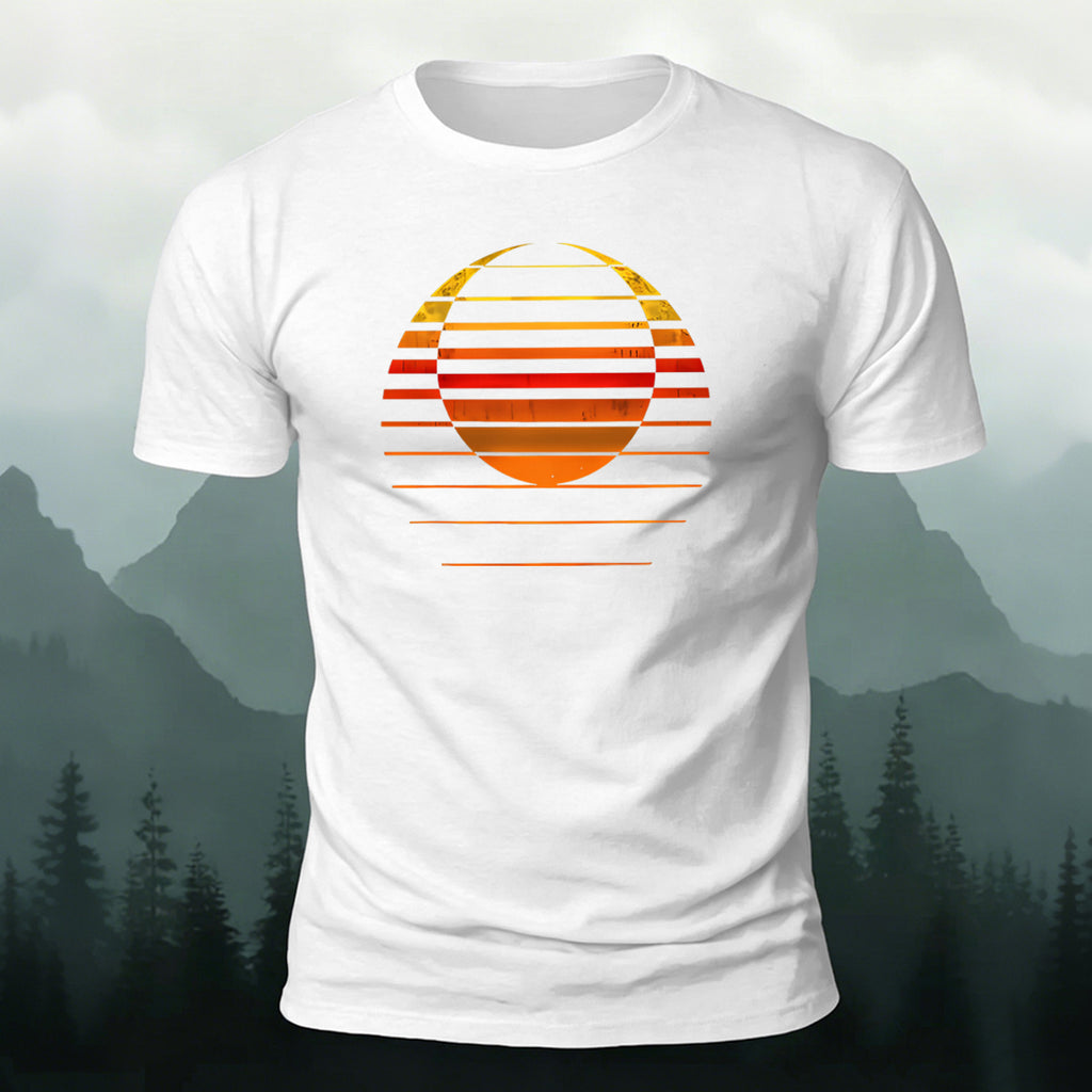 Artistic Sunset Print Casual Soft Cotton T-Shirt