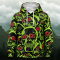 Neon Gothic Skull All-Over Print Hoodie