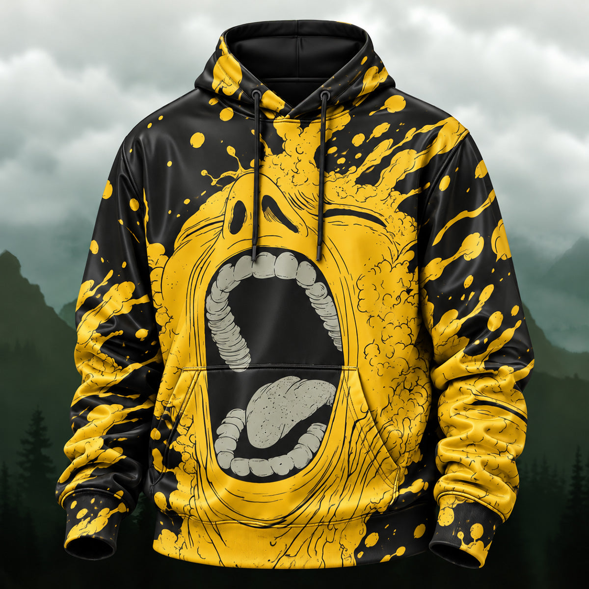 Bold Surreal Mouth Artistic Hoodie