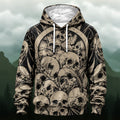 Vintage Gothic All-Over Skull Hoodie