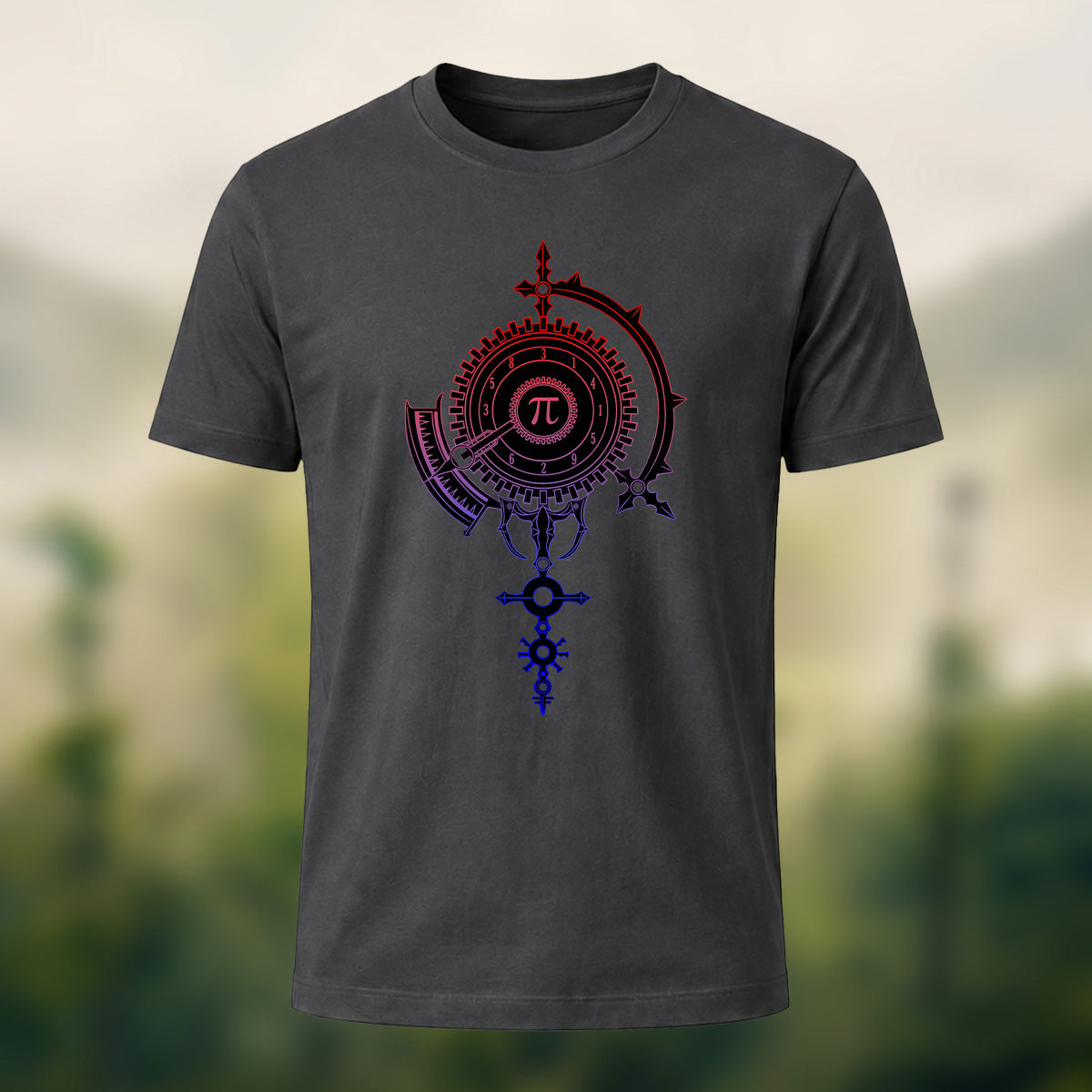Intricate Vintage Pi Combed Cotton T-Shirt