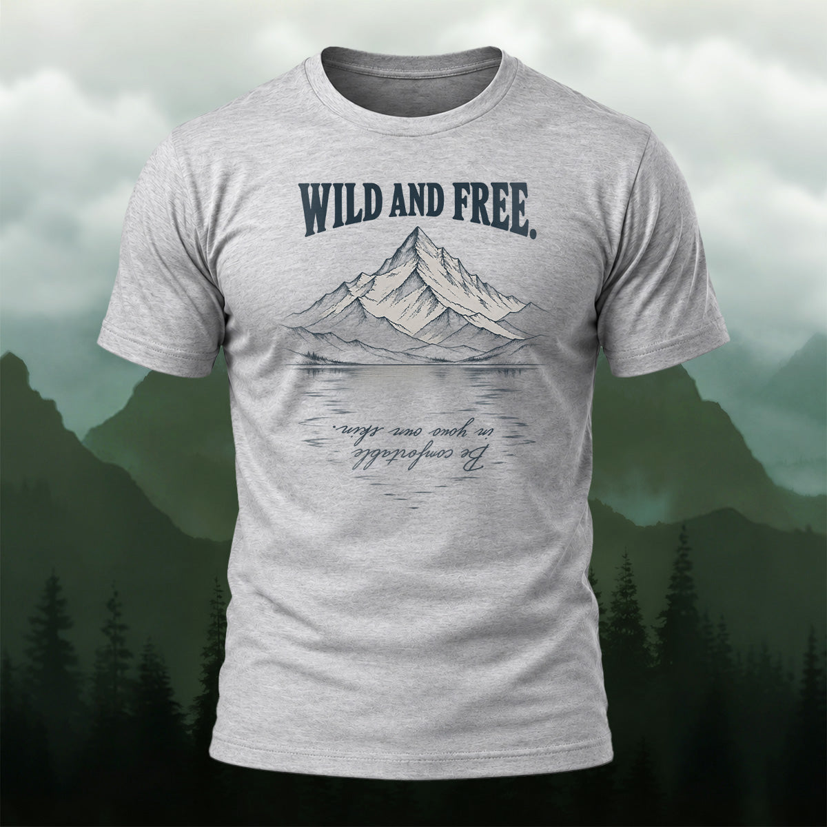 Rustic Wilderness Landscape Cotton T-Shirt