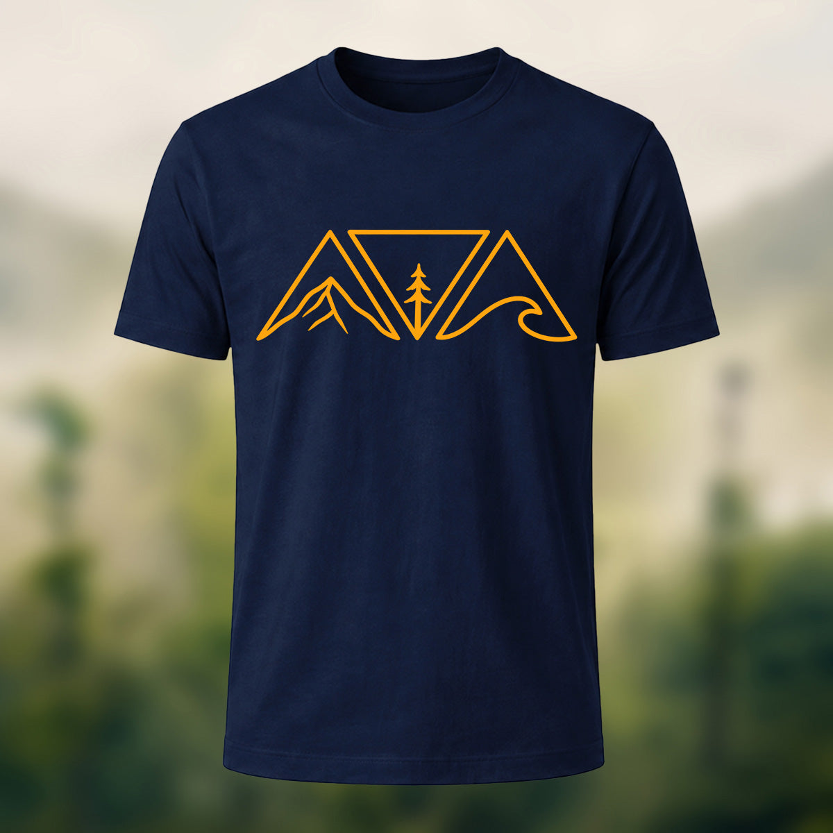 Minimal Mountain Nature Soft Cotton T-Shirt