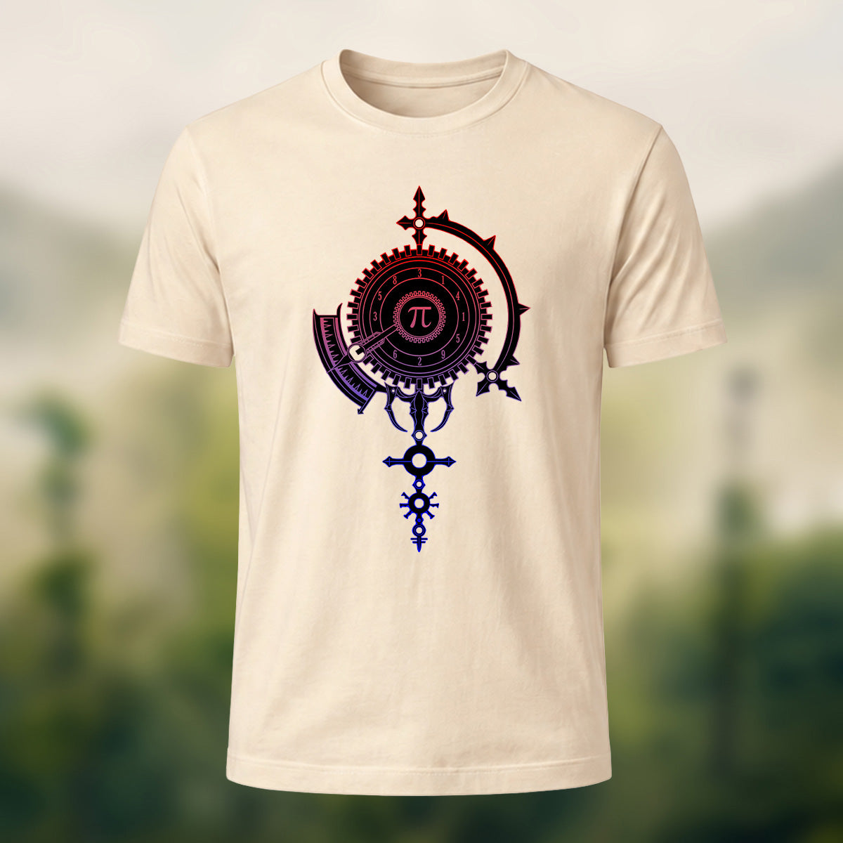 Intricate Vintage Pi Combed Cotton T-Shirt