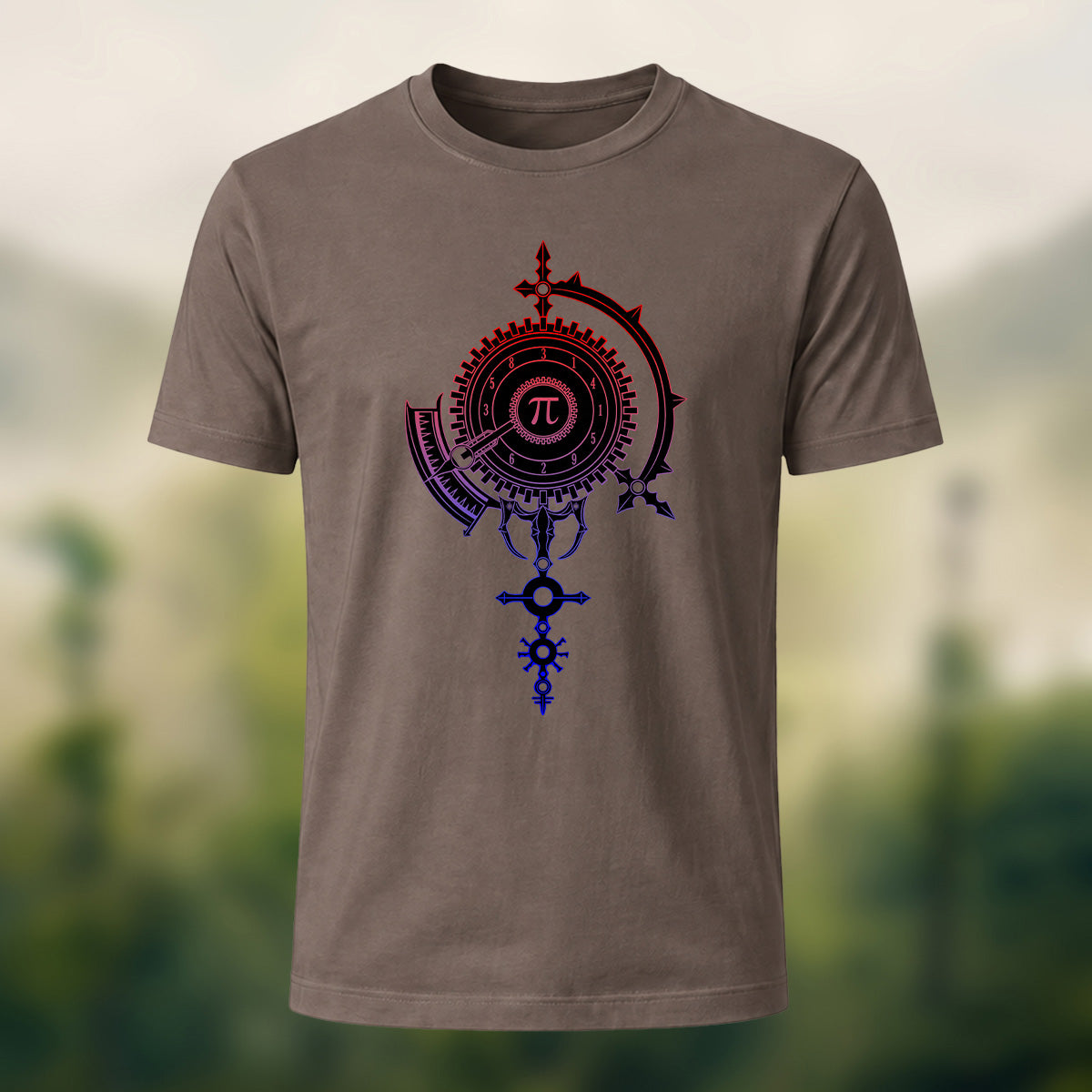 Intricate Vintage Pi Combed Cotton T-Shirt
