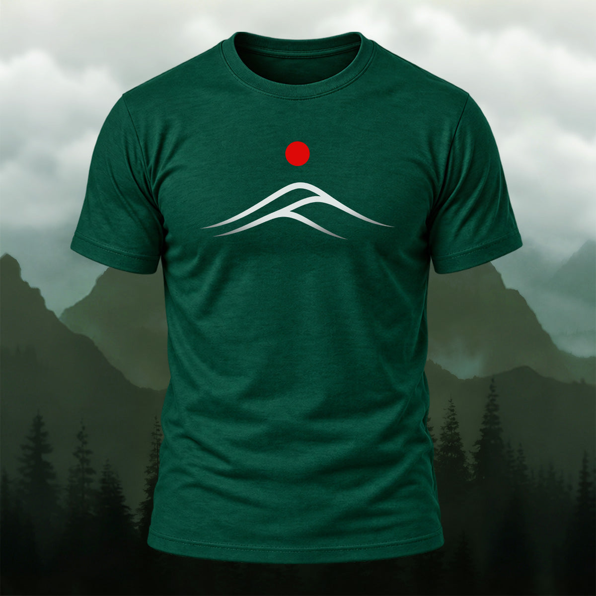 Minimal Mountain Sunrise Soft Cotton T-Shirt