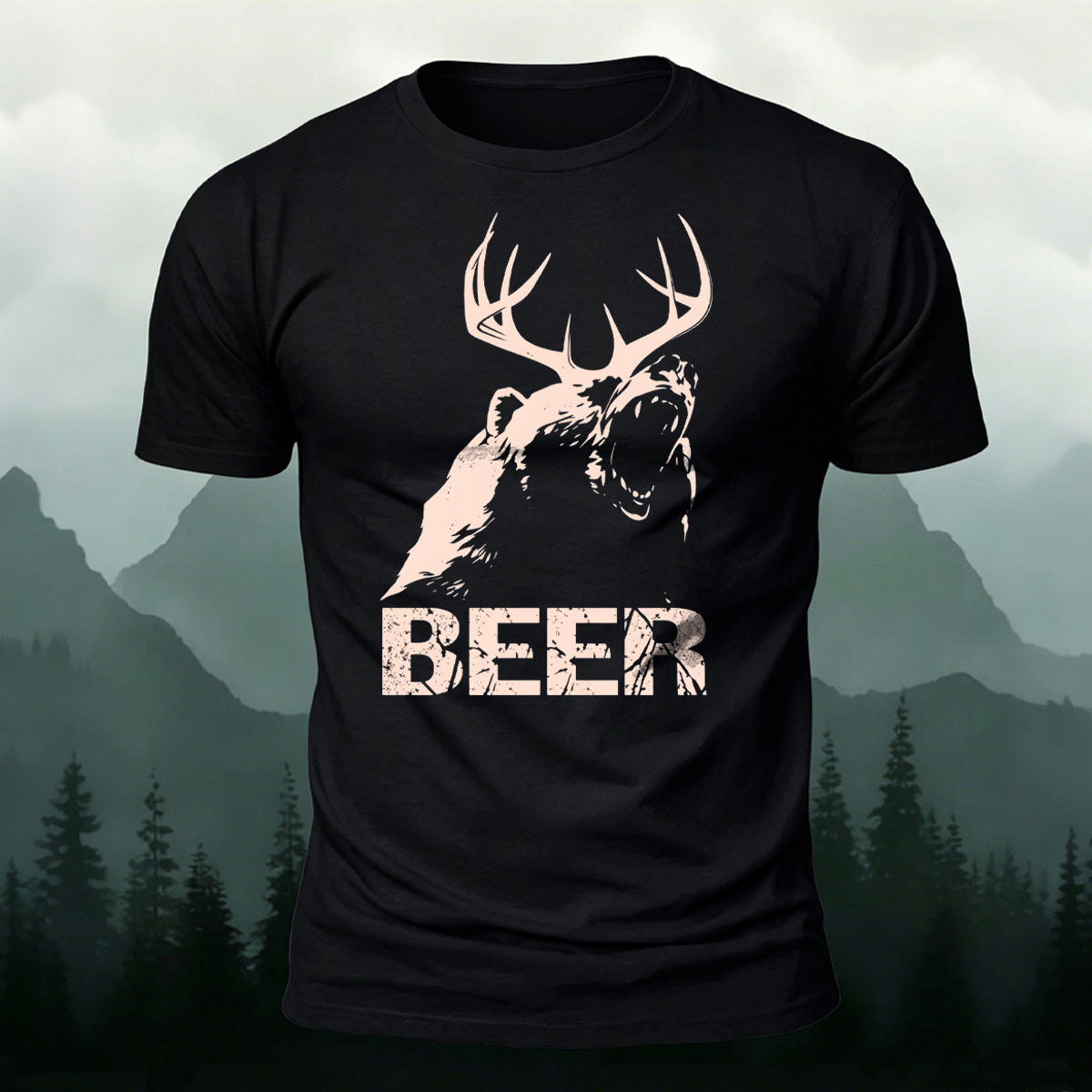 Angry Forest Ruler Printed Casual Cotton T-Shirt