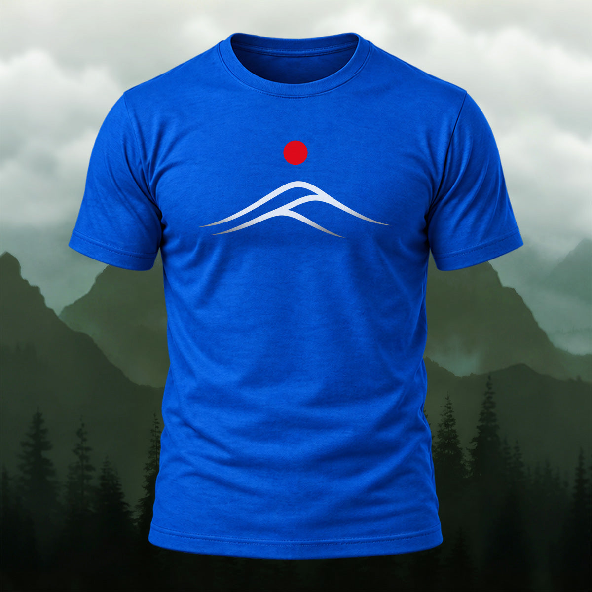 Minimal Mountain Sunrise Soft Cotton T-Shirt