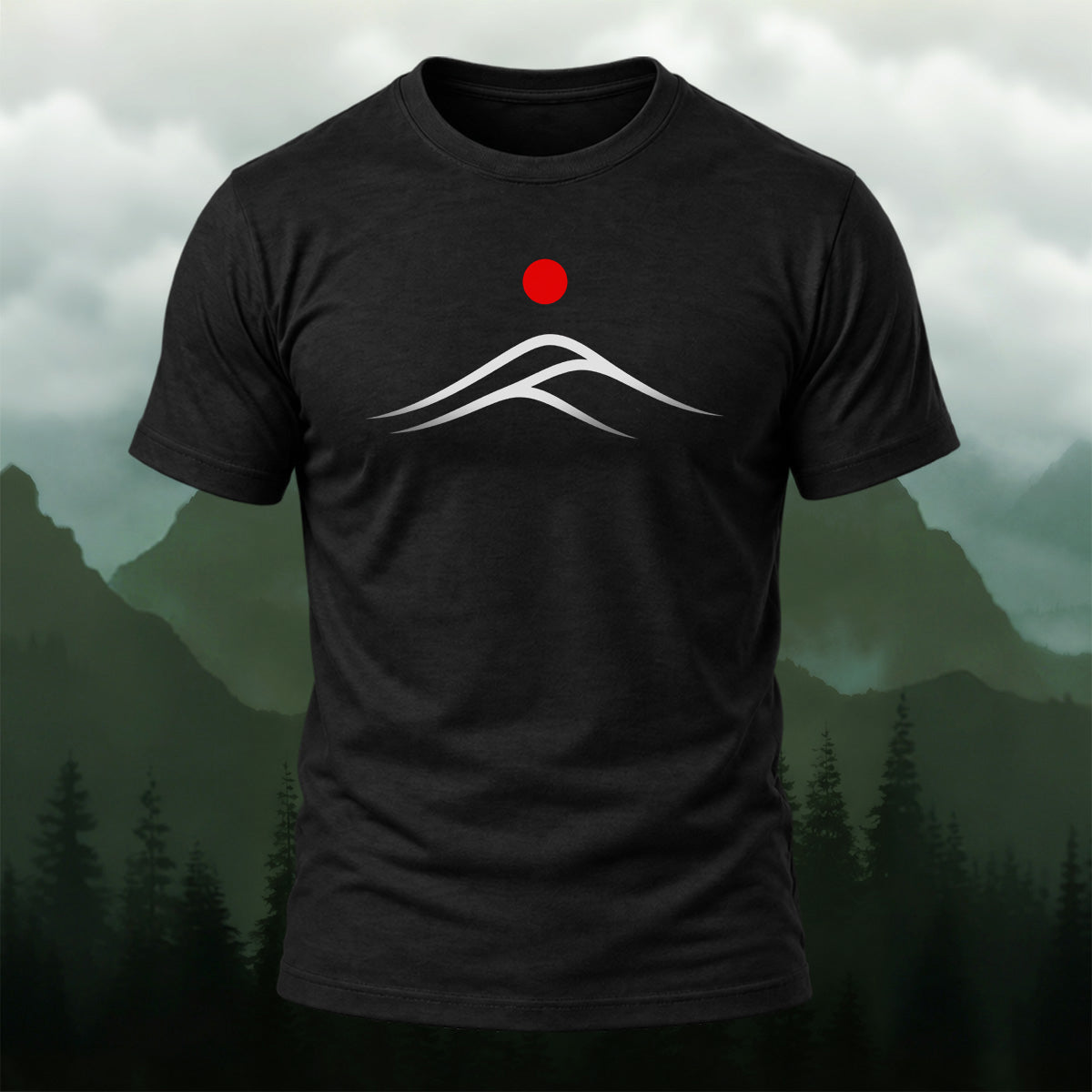 Minimal Mountain Sunrise Soft Cotton T-Shirt