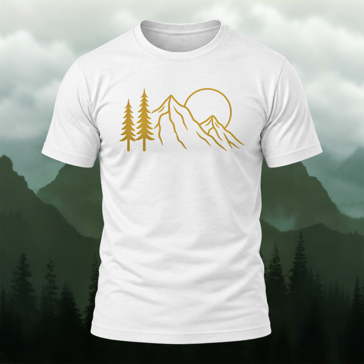 Vintage Wilderness Mountain Cotton T-Shirt