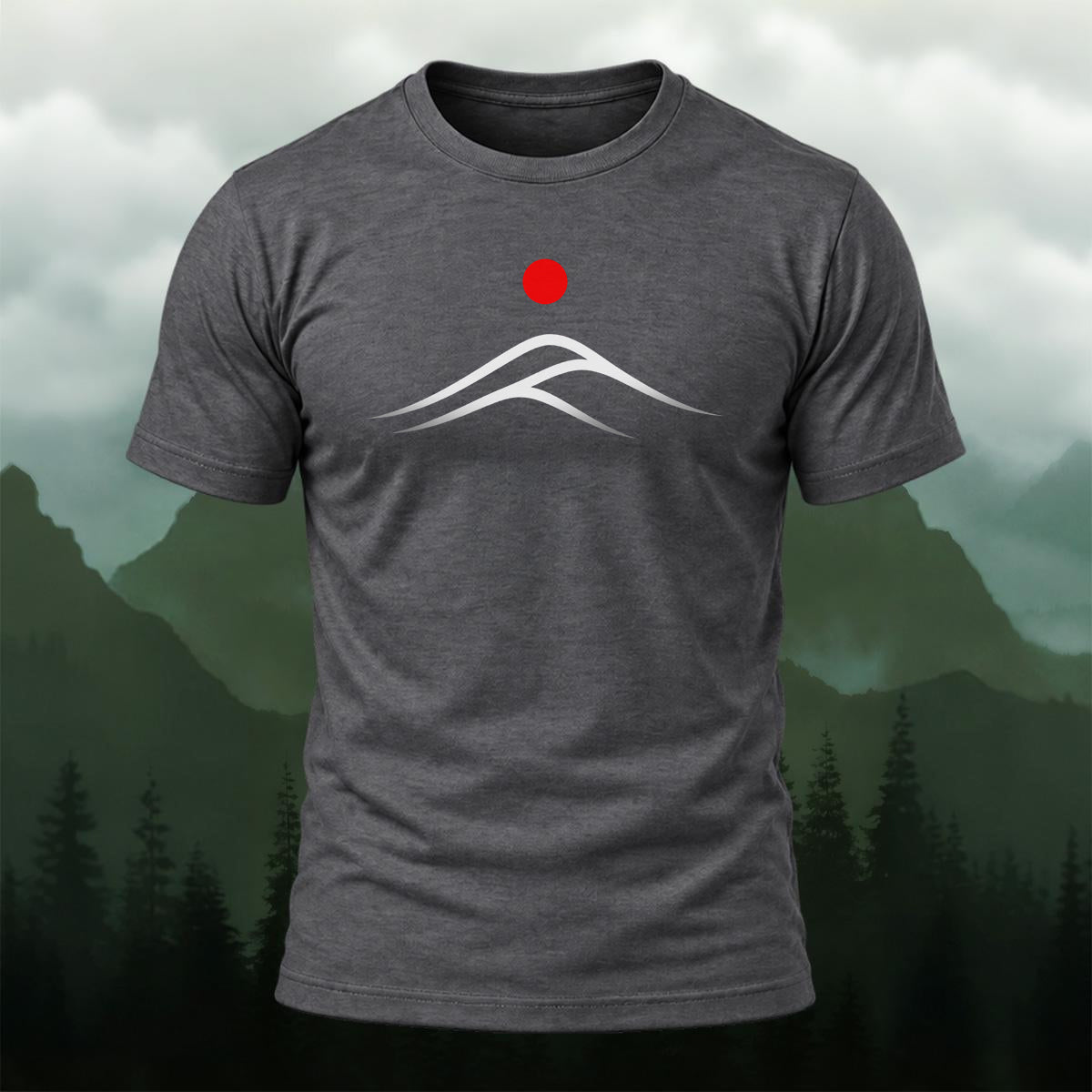 Minimal Mountain Sunrise Soft Cotton T-Shirt