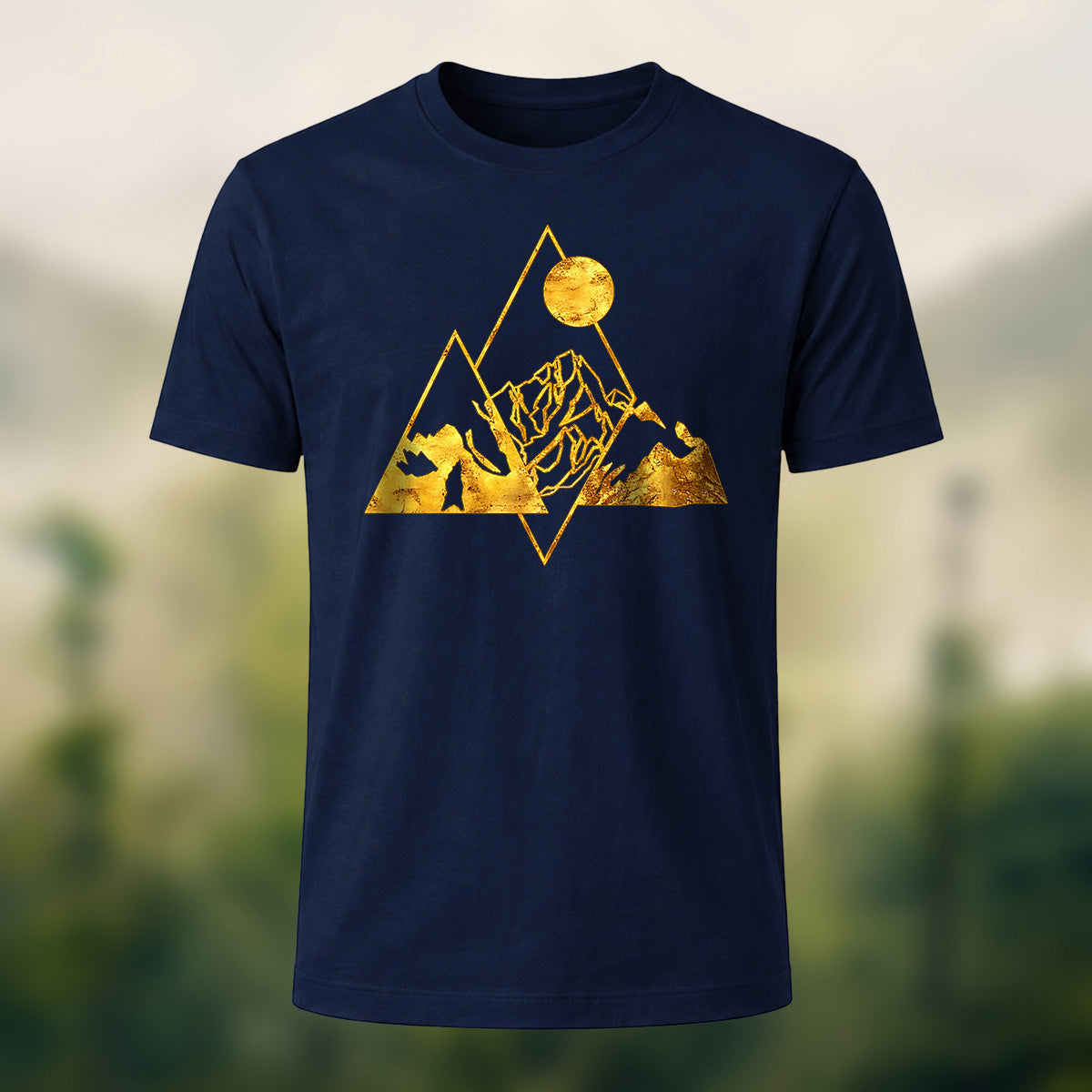 Creative Metallic Mountains Soft Cotton T-Shirt