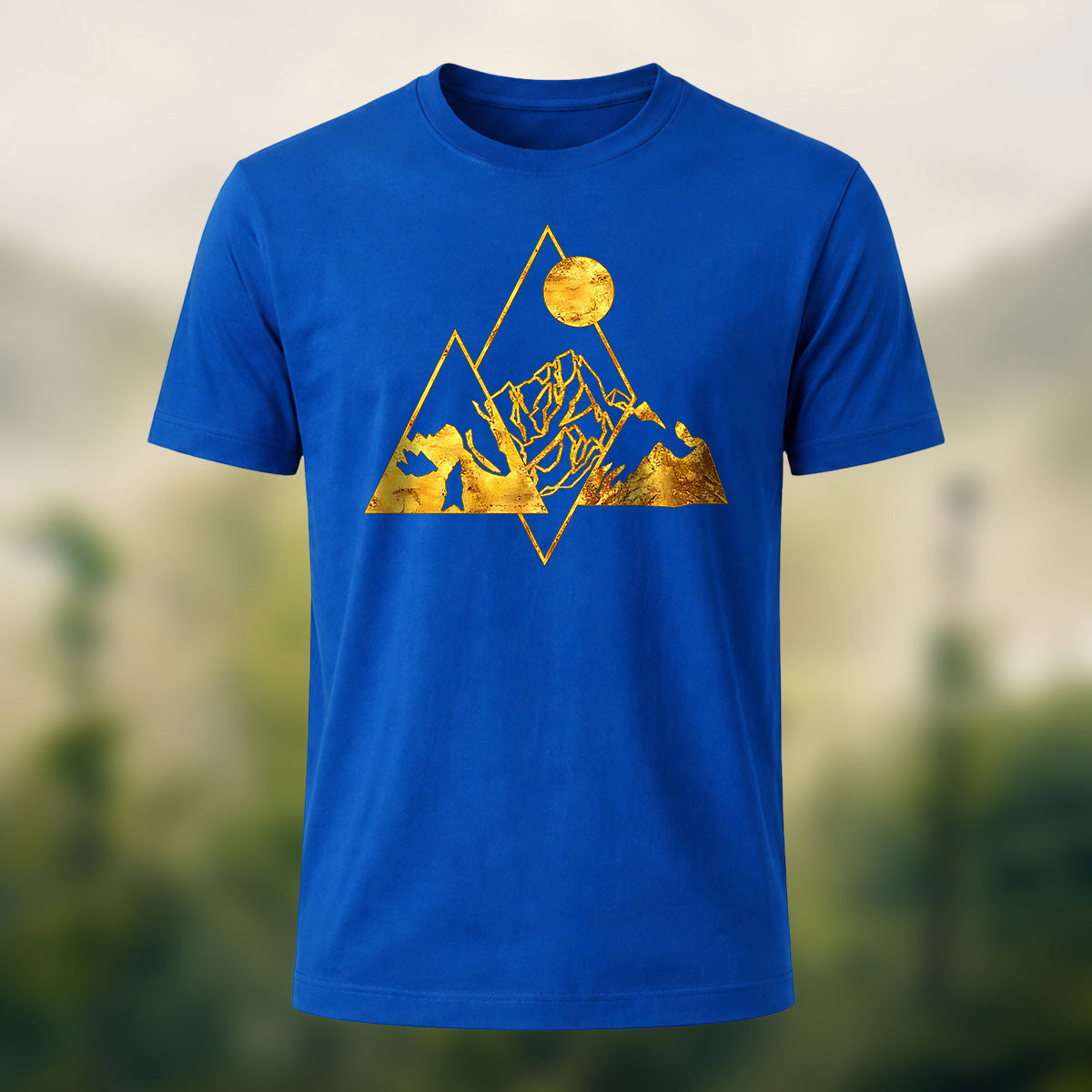 Creative Metallic Mountains Soft Cotton T-Shirt