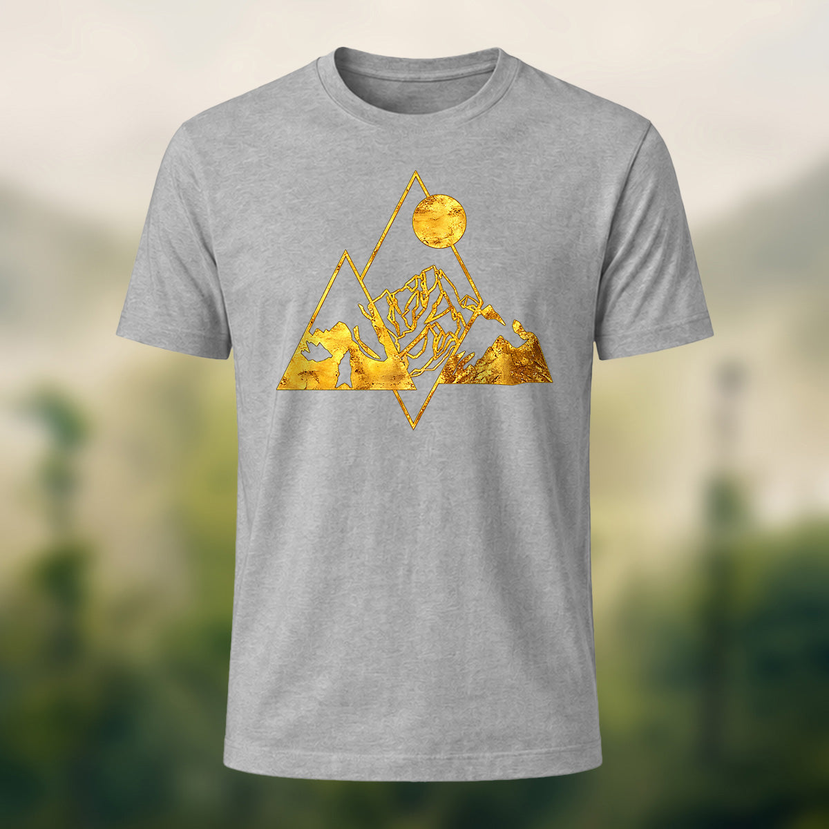 Creative Metallic Mountains Soft Cotton T-Shirt
