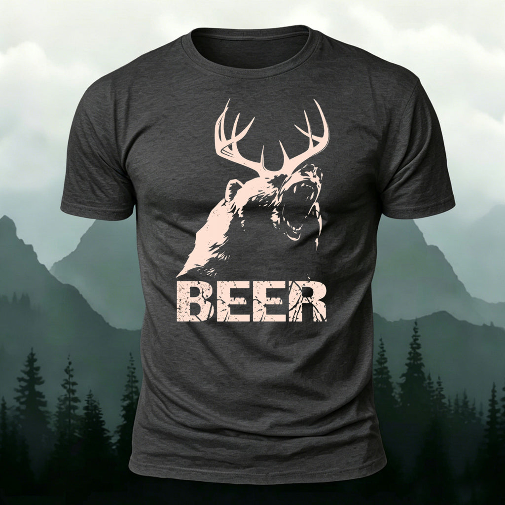 Angry Forest Ruler Printed Casual Cotton T-Shirt