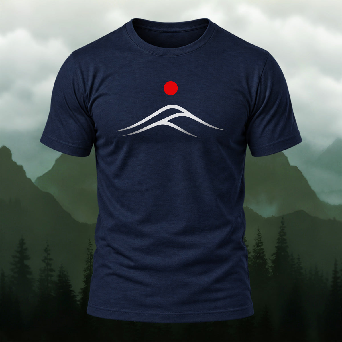 Minimal Mountain Sunrise Soft Cotton T-Shirt