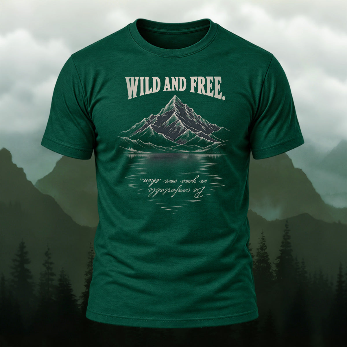 Rustic Wilderness Landscape Cotton T-Shirt