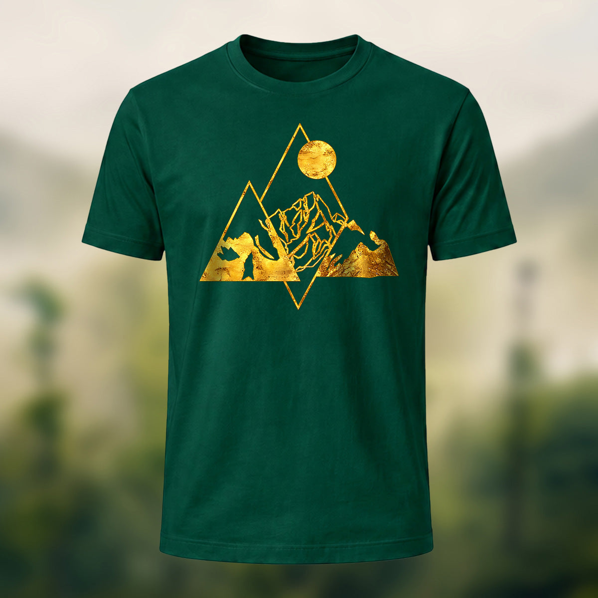 Creative Metallic Mountains Soft Cotton T-Shirt