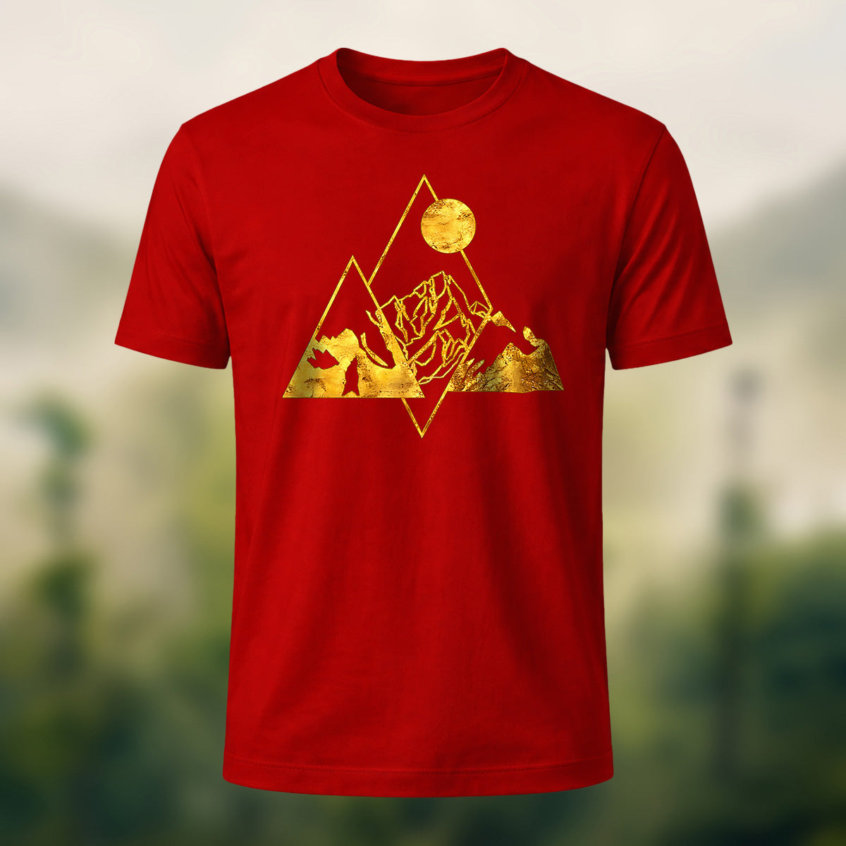 Creative Metallic Mountains Soft Cotton T-Shirt