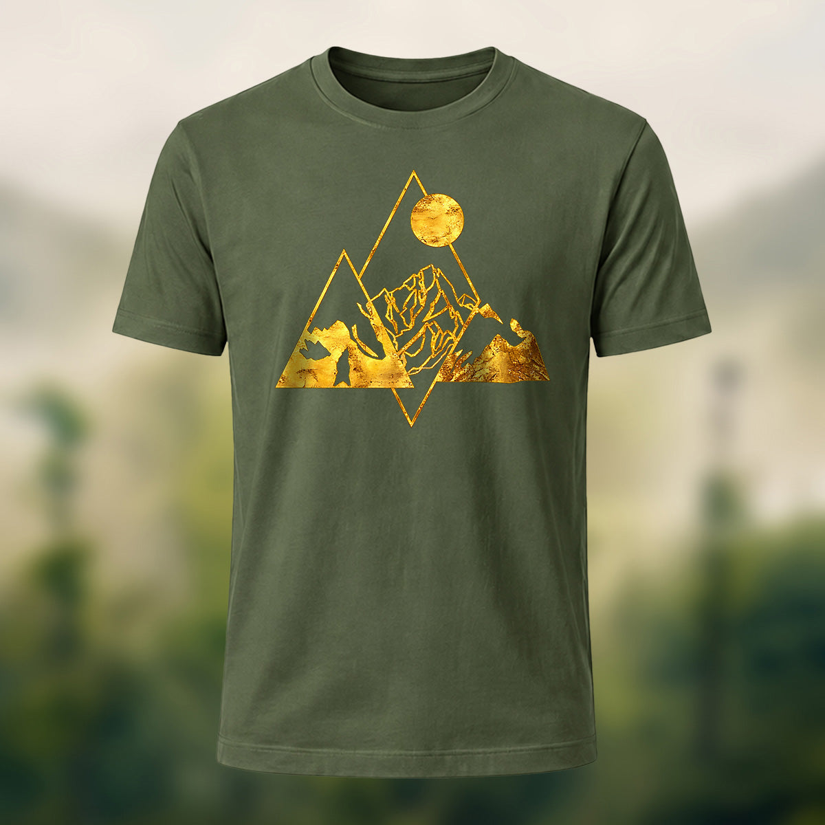 Creative Metallic Mountains Soft Cotton T-Shirt