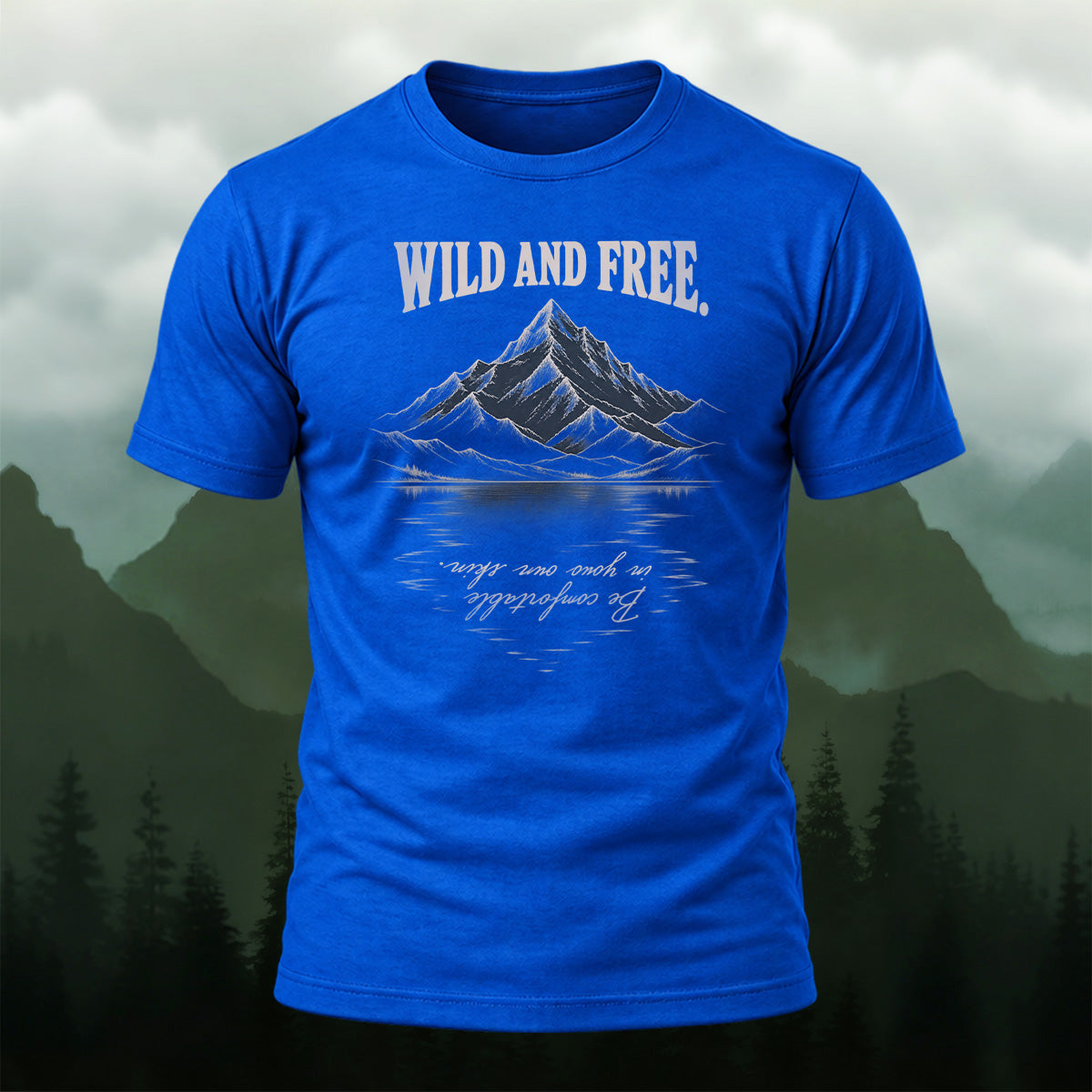 Rustic Wilderness Landscape Cotton T-Shirt
