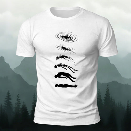 Creative Space Human Evolution Combed Cotton T-Shirt