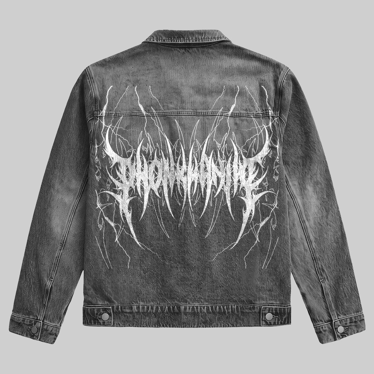 Dark Gothic Emblem Denim Jacket