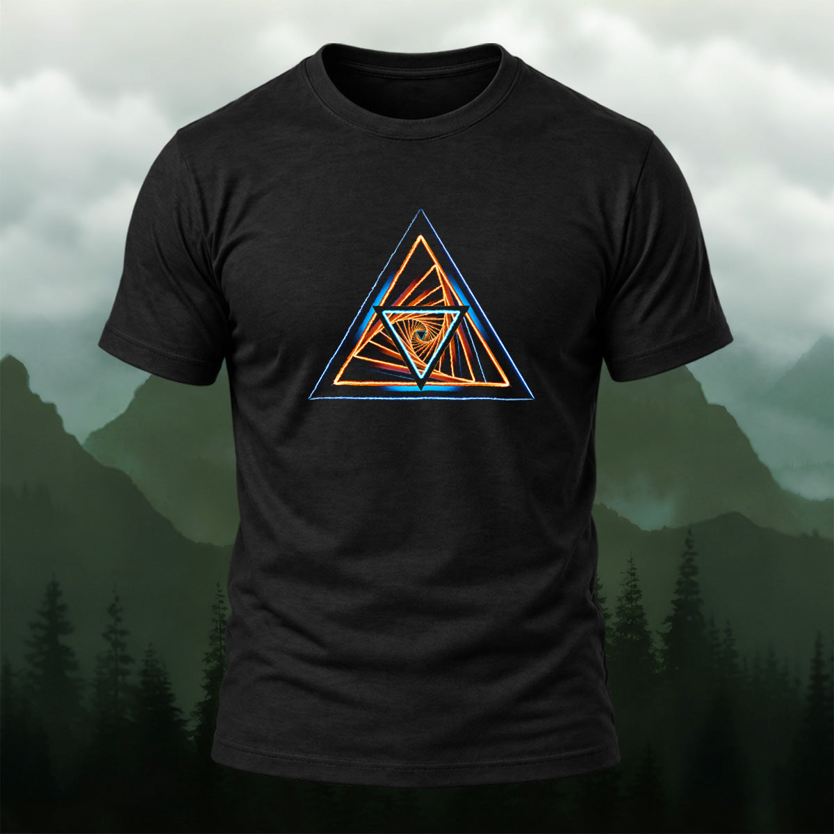 Modern Triangle Spiral Soft Cotton T-Shirt