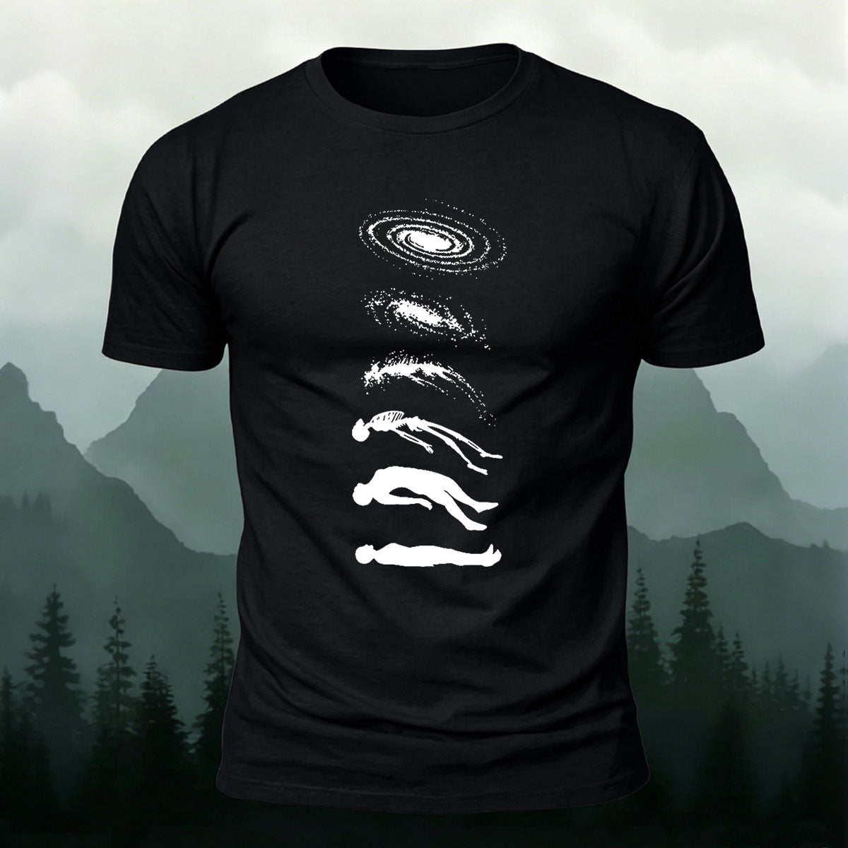 Creative Space Human Evolution Combed Cotton T-Shirt