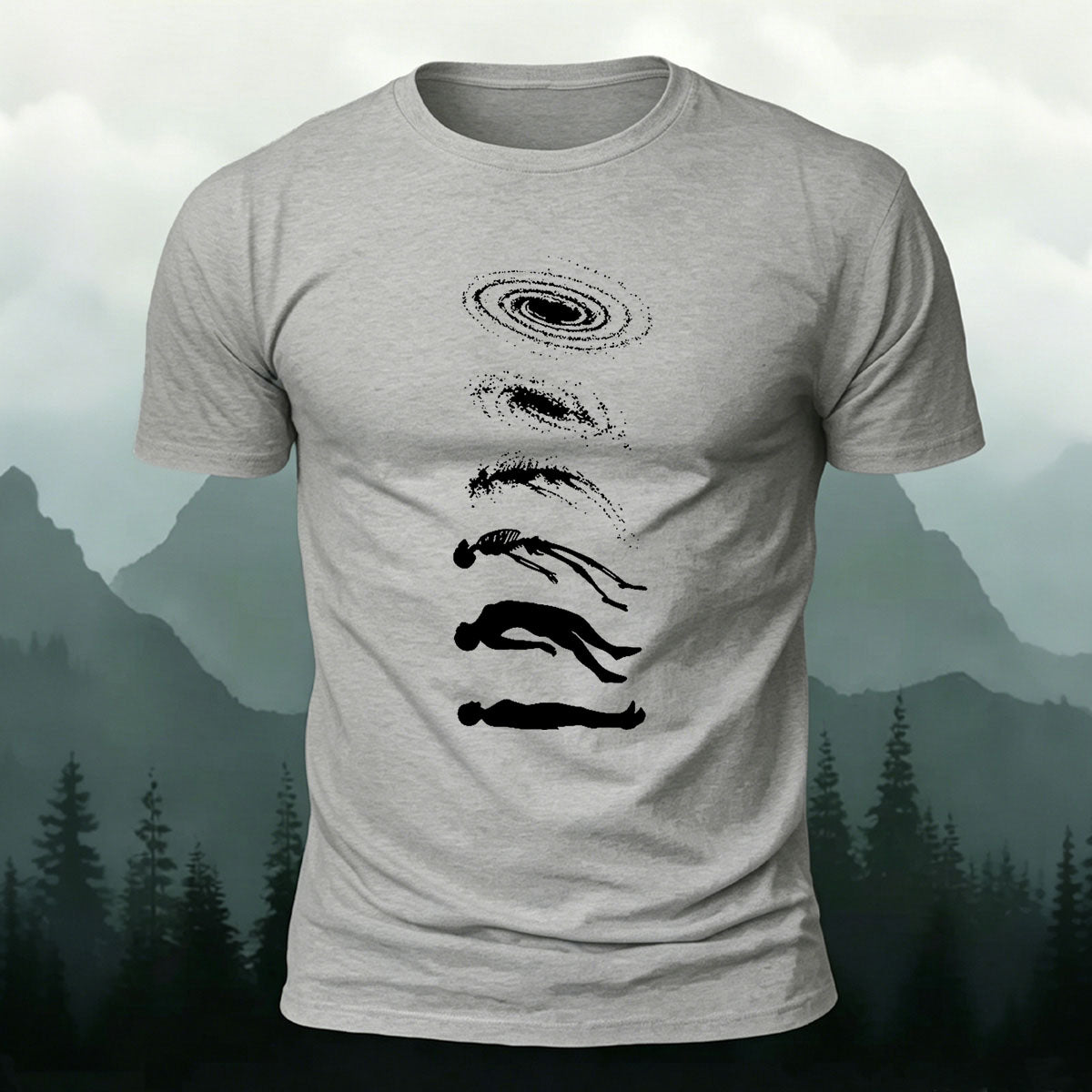 Creative Space Human Evolution Combed Cotton T-Shirt