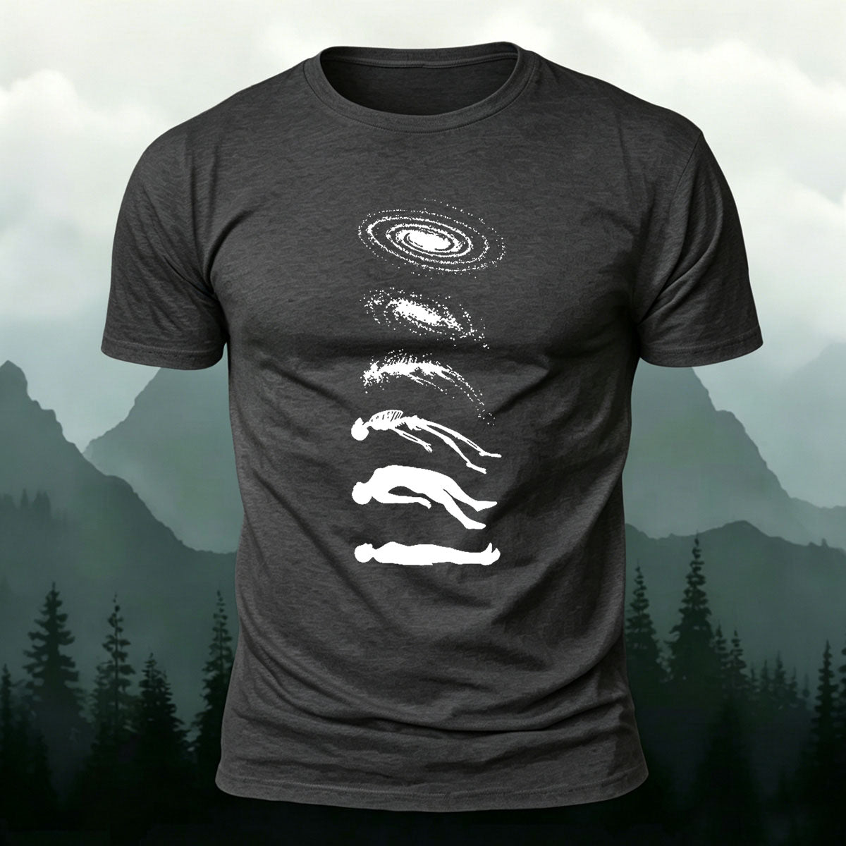 Creative Space Human Evolution Combed Cotton T-Shirt