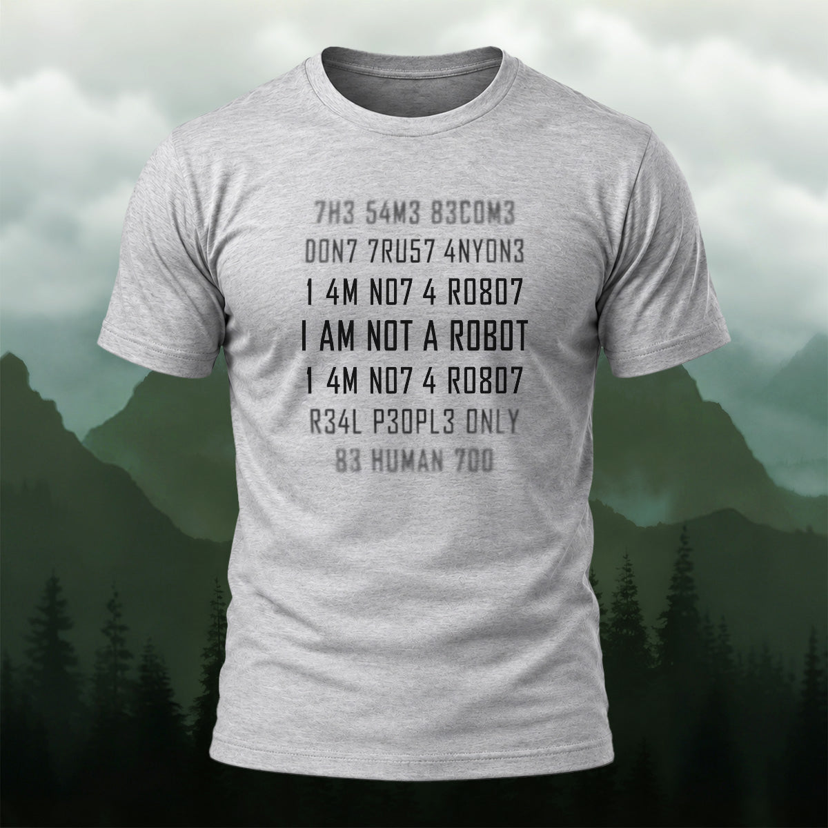 Futuristic Funny Robot Message Cotton T-Shirt