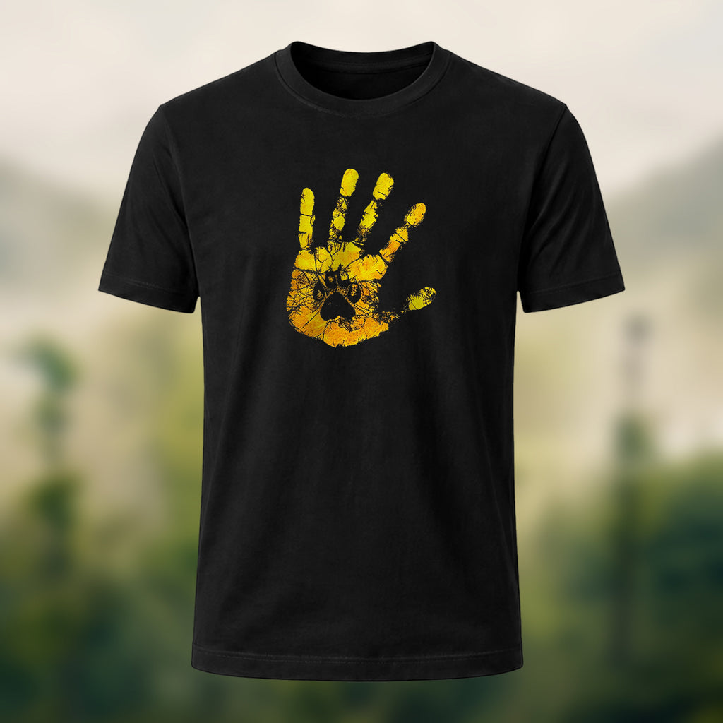 Handprint Print 100% Cotton Casual T-Shirt