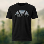Natural Scenery Motifs Geometric Print Casual Cotton Tee