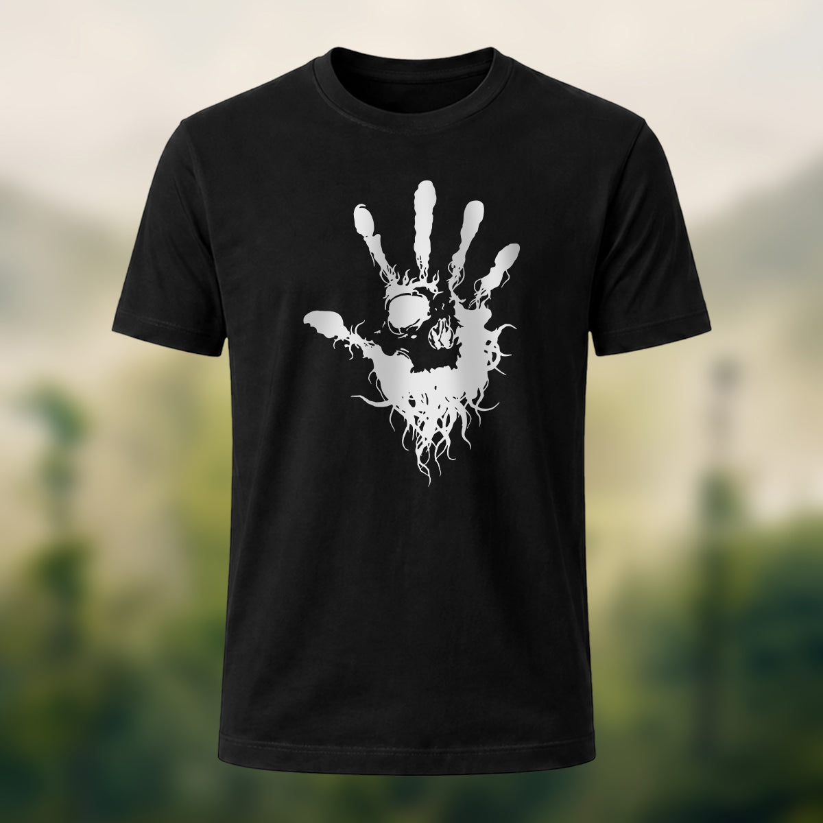 Skeleton Silhouette Print Casual Cotton T-Shirt