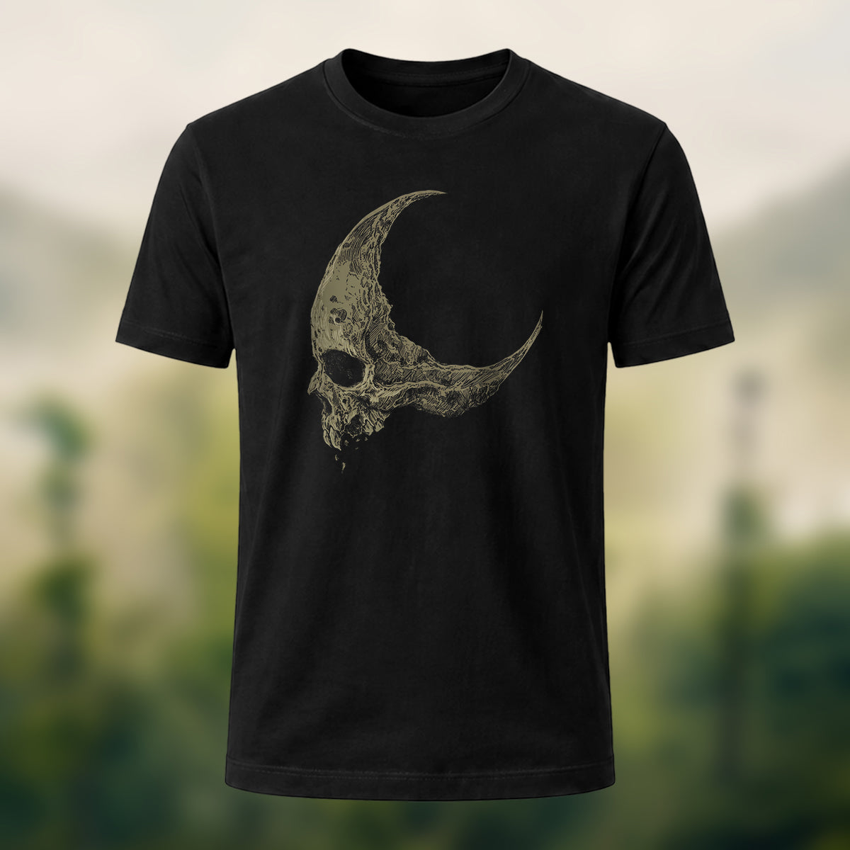 Dark Skull Print Casual Soft Cotton T-Shirt