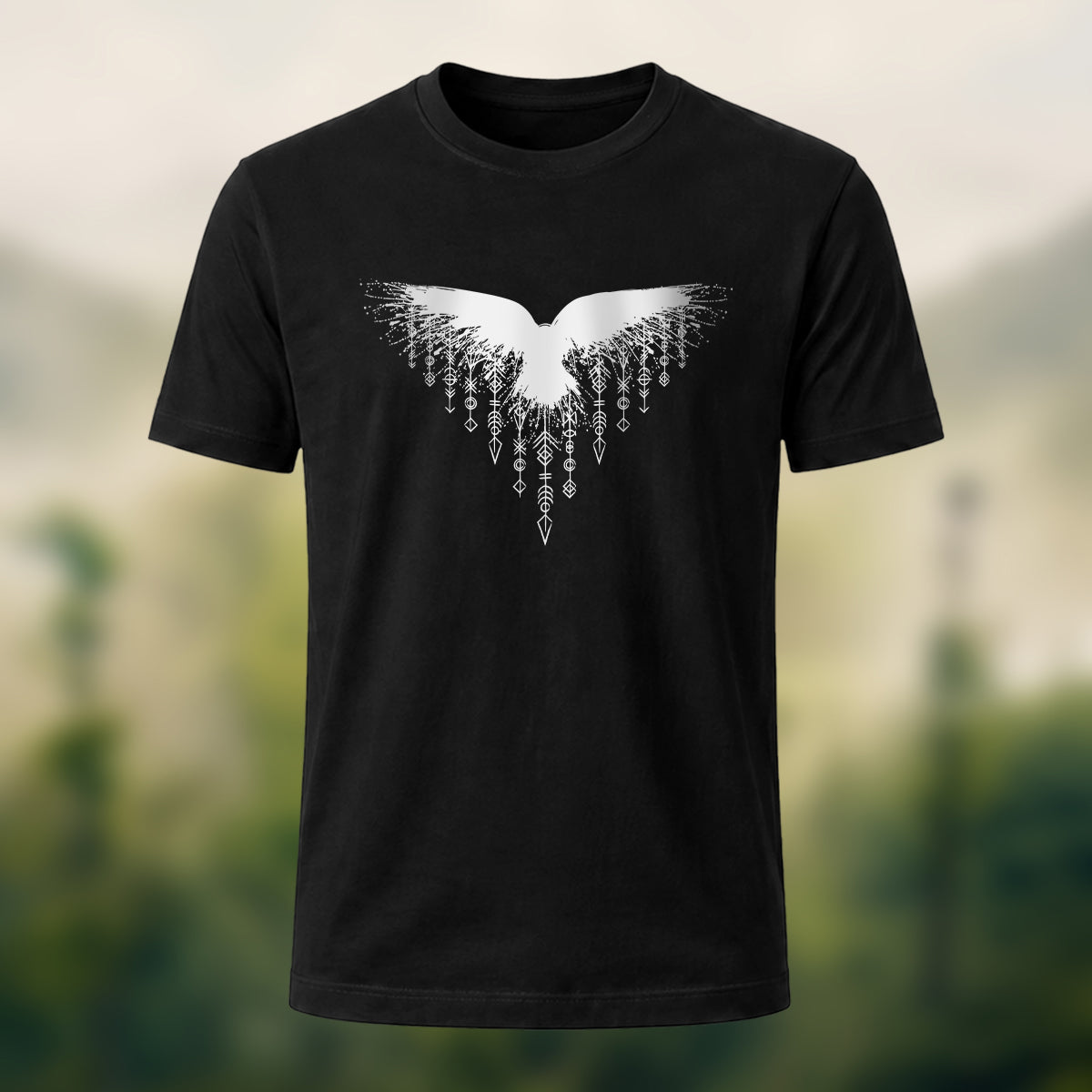 Wings Viking Print Casual 100% Cotton T-Shirt