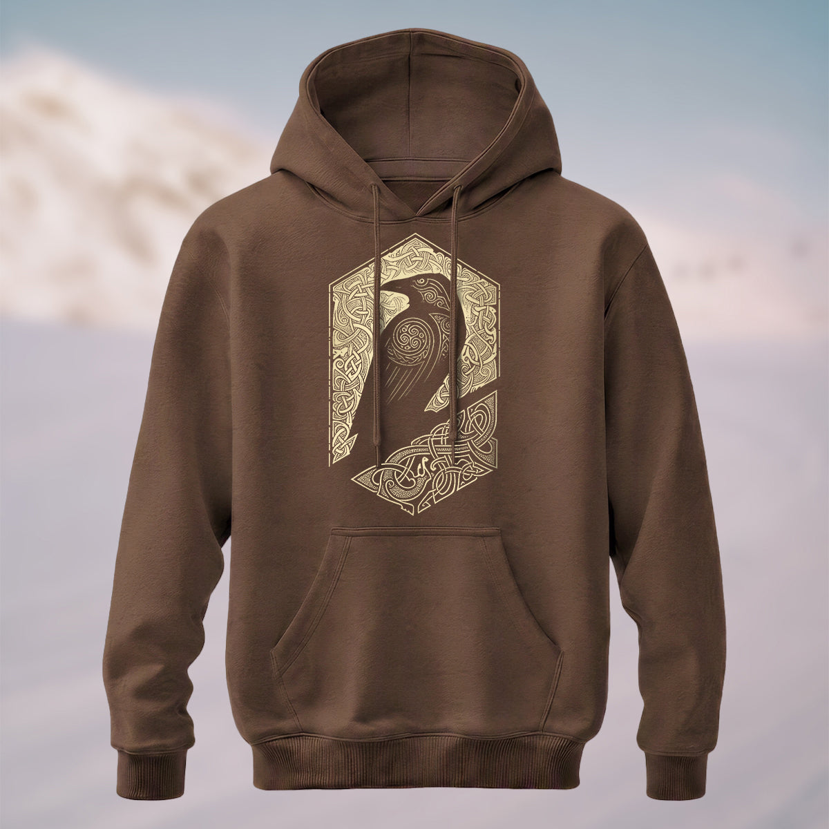 Cotton Made Bird Totem Print Casual Versatile Hoodie