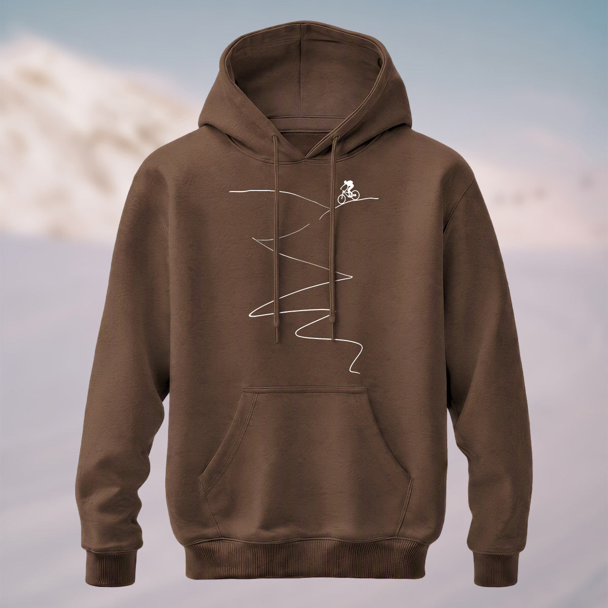 Cotton Made Minimalist Style Cycling Print Hoodie