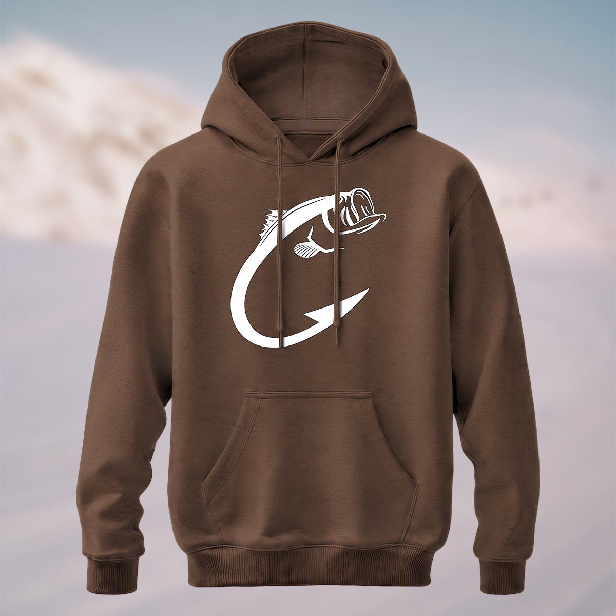 Cotton Made Creative Fish Shaped Hook Print Hoodie
