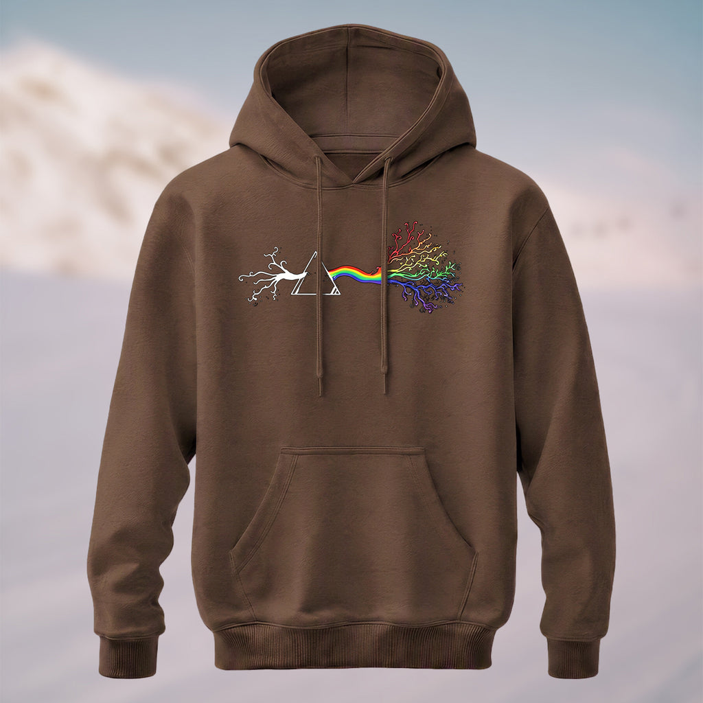 Cotton Made Creative Rainbow Tree Print Hoodie